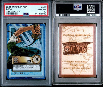 PSA 10 Zoro Takanami Holo S89 2001 One Piece CHB Grand Box 4 Carddass Japanese16