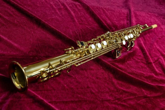 YAMAHA YSS-475 Soprano Saxophone with Soft Case #023082 Excellent USED0