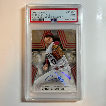 PSA 9 Shohei Ohtani Auto Gold Parallel /50 2023 Topps Baseball Stars #BSASO MINT0