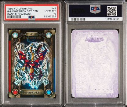 PSA 10 Blue-Eyes White Dragon Triple Unity #41 1999 Yu-Gi-Oh! Bandai GEM MINT3