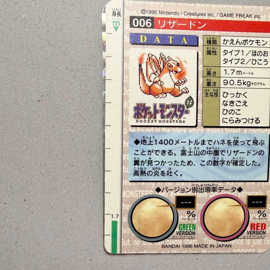 Charizard No.006 Holo Carddass Monsters Collection 1996 Pokemon Card Japanese14