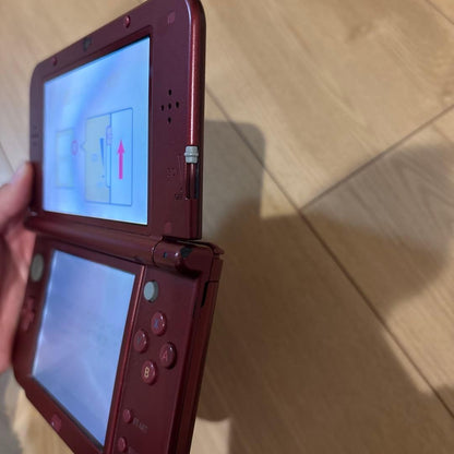 New Nintendo 3DS XL LL Metallic Red Console with box Charger USED6