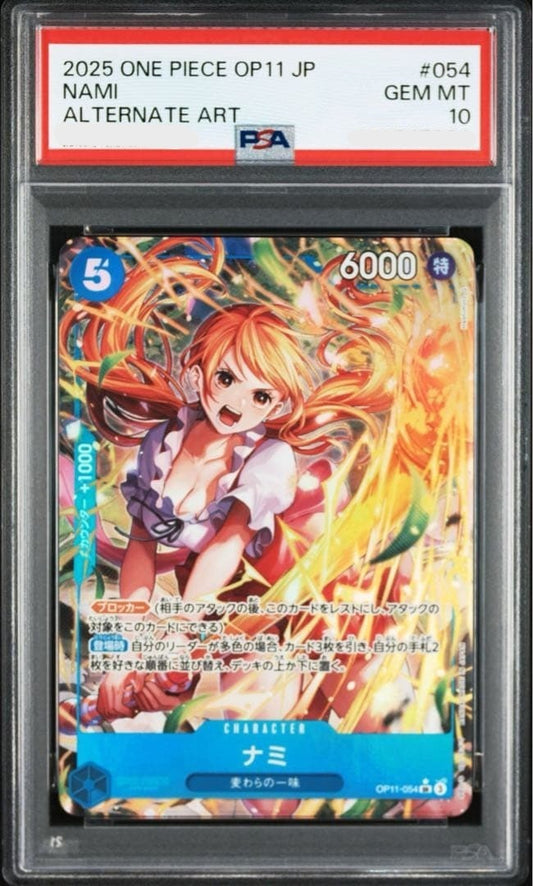 PSA 10 Nami OP11054 SR Parallel 2025 One Piece Card Game Japanese0