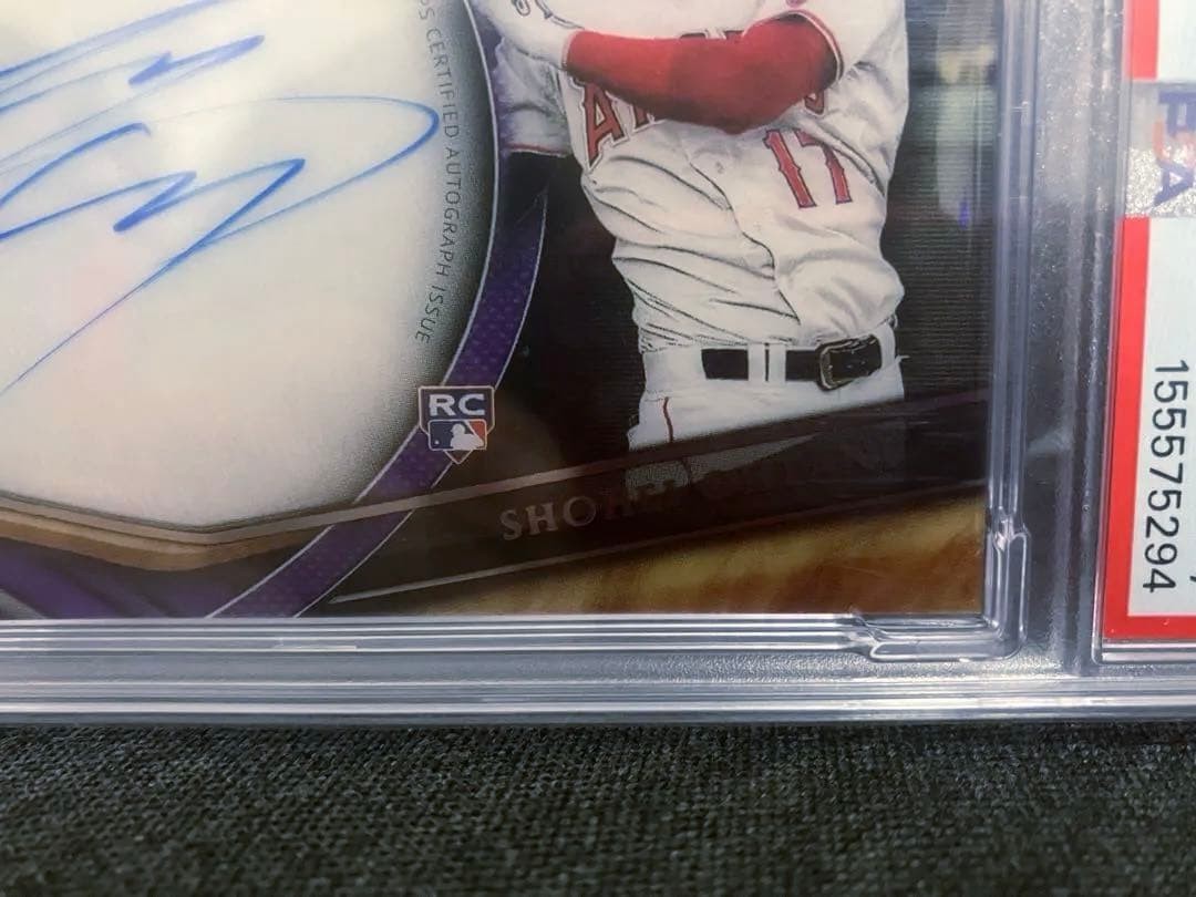 PSA 7 Topps Tribute Autographs Shohei Ohtani SO Purple /50 Rookie RC Auto 20186