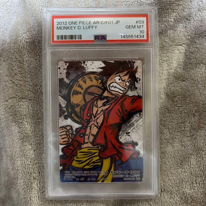 PSA 10 Monkey D. Luffy AR Cardass F01-03 One Piece 2012 Japanese GEM MT1