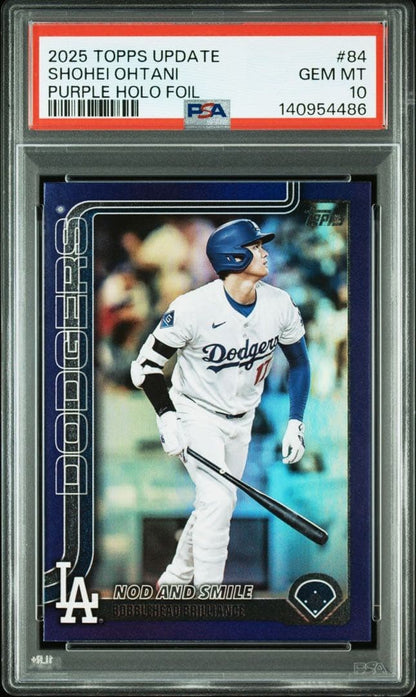 PSA10 2025 Topps Update Shohei Ohtani Purple Holo Foil 45 of 250 GEM MT0