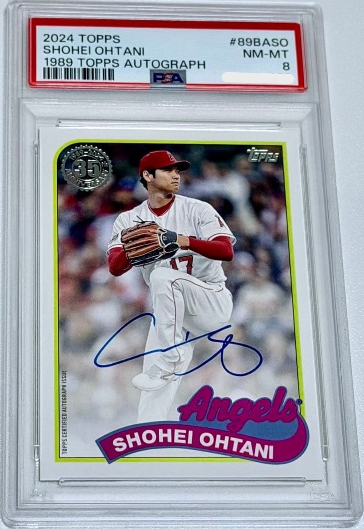 PSA 8 Shohei Ohtani 2024 Topps Update 1989 Topps Autograph On-Card Auto Angels1