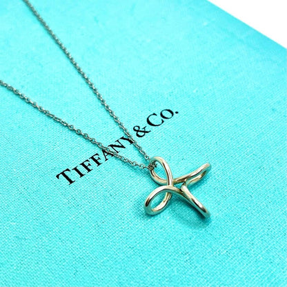 TIFFANY & Co. Infinity Cross Necklace Pendant Silver 925 USED7