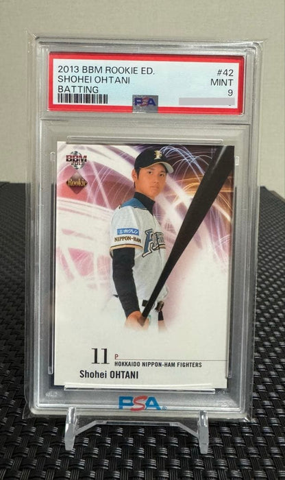 PSA 9 Shohei Ohtani Rookie Edition Card 2013 BBM Batting RC #42 Japanese2