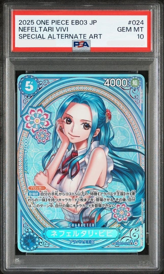 PSA 10 Nefeltari Vivi EB03024 SP Alt Art SR Heroines Edition One Piece Card0