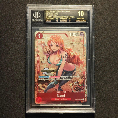 BGS 10 Black Label Nami ST01-007 Promo Silver Foil One Piece Card Championship1