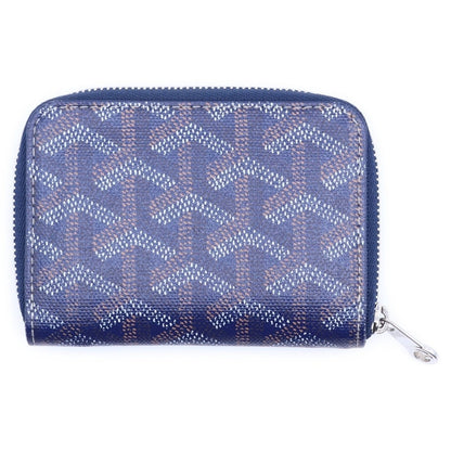 GOYARD Matignon Mini Coin Case Canvas Leather Navy USED1
