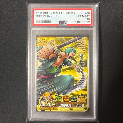PSA 10 Roronoa Zoro One Piece Berry Match IC #06 Japanese Card GEM MT1