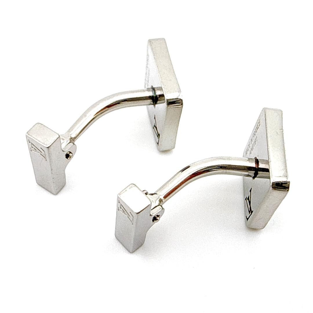 Louis Vuitton M65043 ChampsÉlysées Cufflinks  Silver Excellent Condition USED3