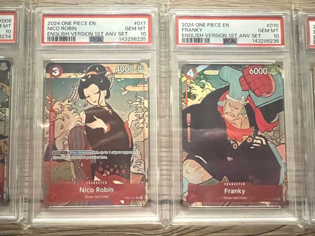 PSA 10 One Piece TCG 1st Anniversary Ukiyo-e Card Set Sequential Number6