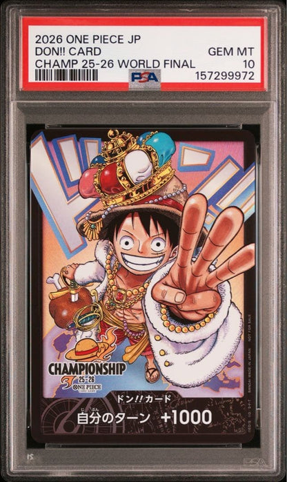 PSA 10 DON!! CARD LUFFY CHANPIONSHIP 25-26 WORLD FINAL ONE PIECE Japanese 20261