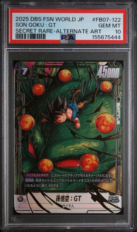PSA 10 Son Goku GT Fusion World Shenron FB07-122 Secret Rare Dragon Ball Card1