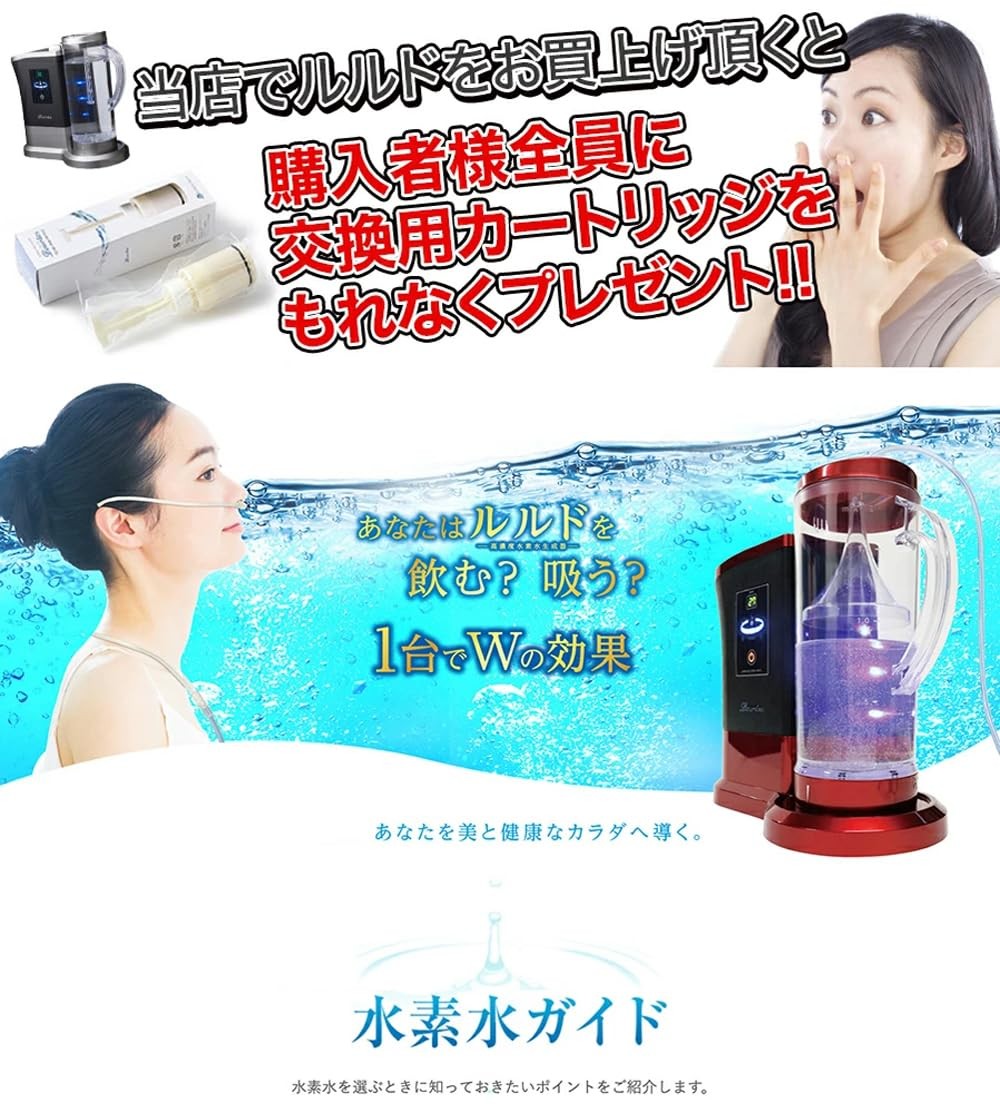 Lourdes Premium Hydrogen Water Generator Winered Cartridge & Vacuum Container1