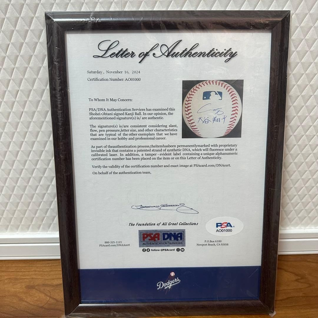 Shohei Ohtani Autographed Official MLB Rawlings Baseball PSA DNA COA #AO010001