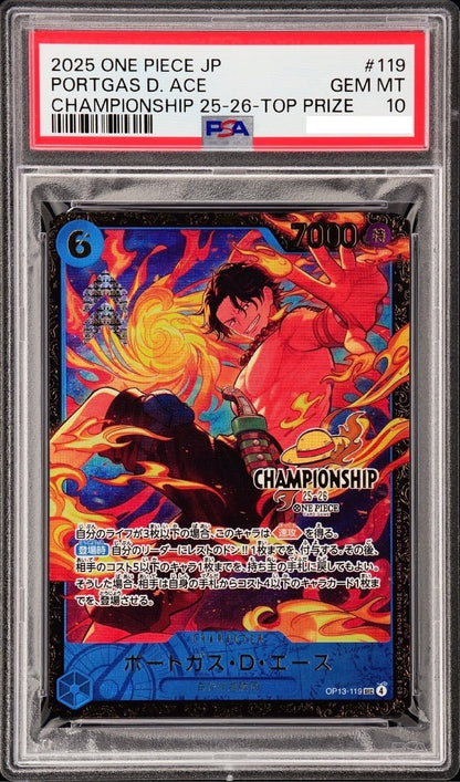 PSA 10 Ace OP13-119 Championship 25-26 Top Prize ONE PIECE Card Japanese 20251