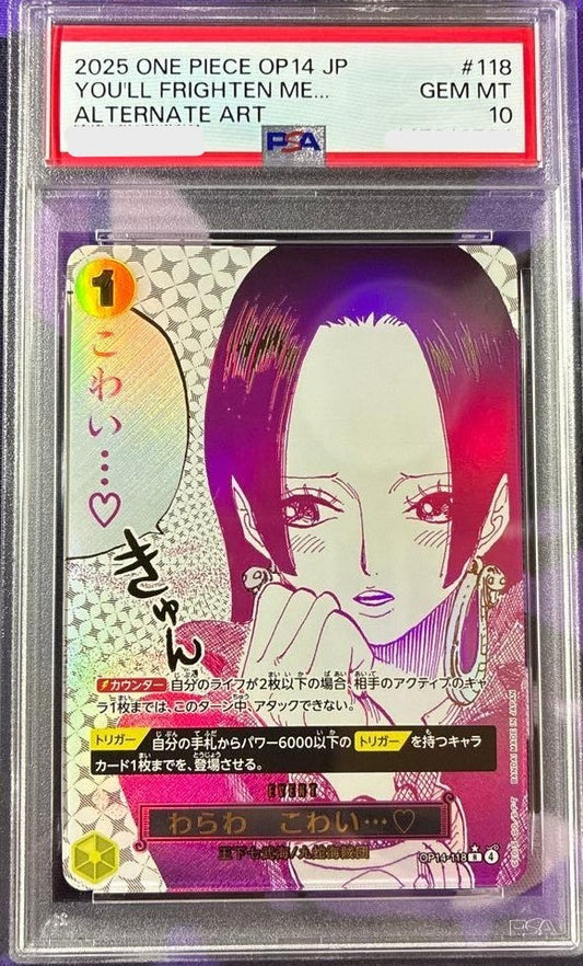 PSA 10 You'll Frighten Me...  Alt Art OP14118 R ONE PIECE Card Japanese 20250