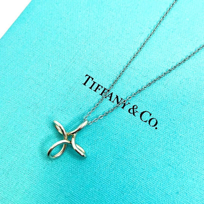 TIFFANY & Co. Infinity Cross Necklace Pendant Silver 925 USED2