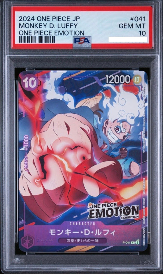 PSA 10 Monkey D Luffy P P-041 ONE PIECE EMOTION Promo Card Japanese1
