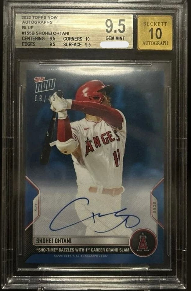 BGS 9.5 Shohei Ohtani 2022 Topps Now Autograph Card #155B /49 Auto 101