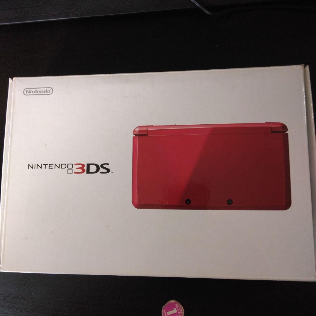 Nintendo 3DS Metallic Red Game Console Stylus Excellent with Charger BOX USED0