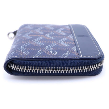 GOYARD Matignon Mini Coin Case Canvas Leather Navy USED2