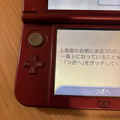 New Nintendo 3DS XL LL Metallic Red Console with box Charger USED5