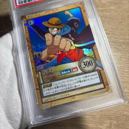 PSA 10 Luffy The Rookie Holo 2001 One Piece Hyper Battle Carddass #C520 GEM MT5