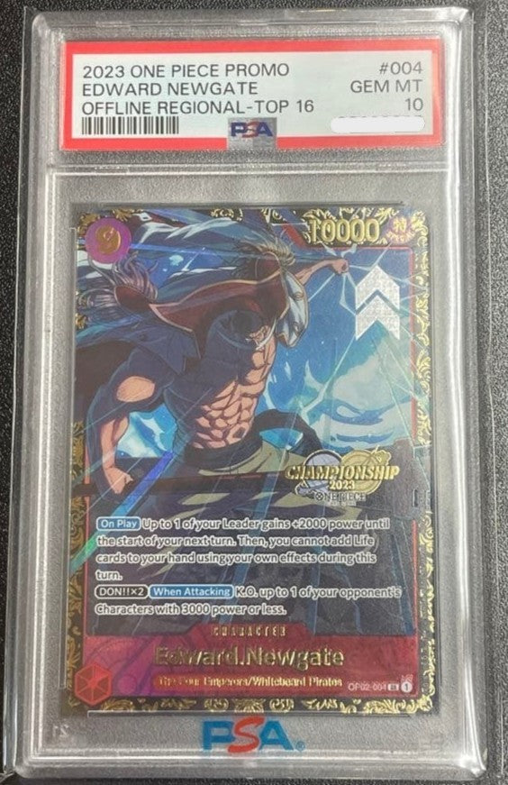 One Piece Edward Newgate PSA 10 Promo 004 Offline Regional Top 16 English1