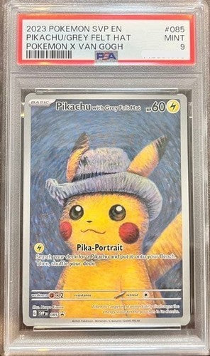 PSA 9 Van Gogh Pikachu with Grey Felt Hat SVP EN 085 Promo Pokemon Card English1