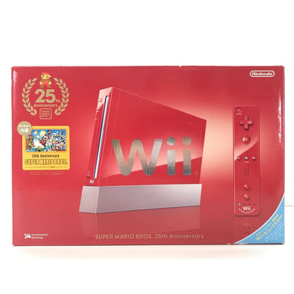 Nintendo Wii Super Mario Bros 25th Anniversary Limited Edition Red RVL001 USED2