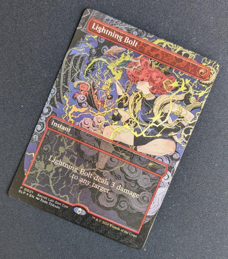Artist extensions Toru Terada / Lightning Bolt hand-drawn Magic AP MTG1
