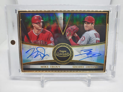 2019 Topps 1/5 Gold Label Dual Auto Shohei Ohtani and Mike Trout Angels Japan1