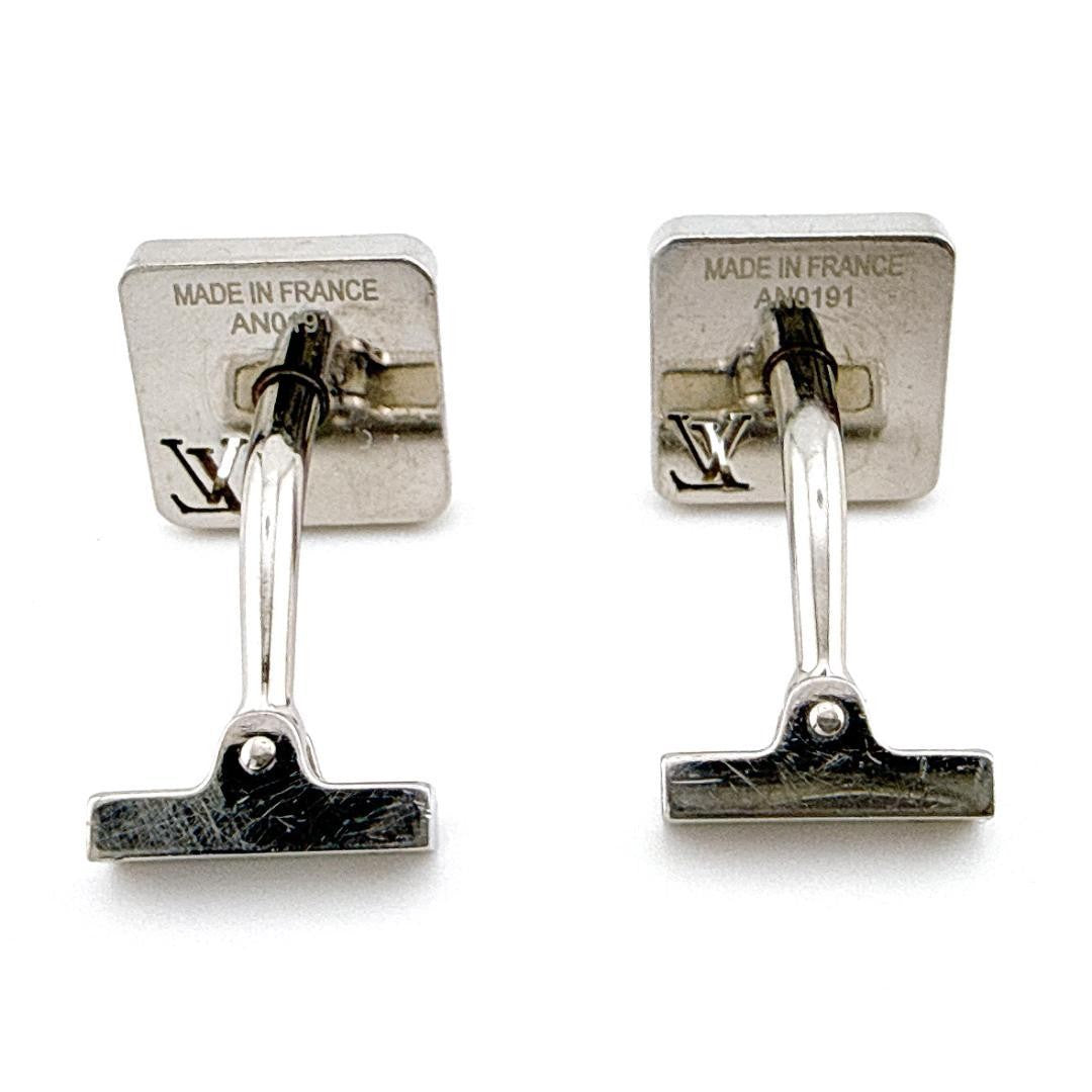 Louis Vuitton M65043 ChampsÉlysées Cufflinks  Silver Excellent Condition USED2