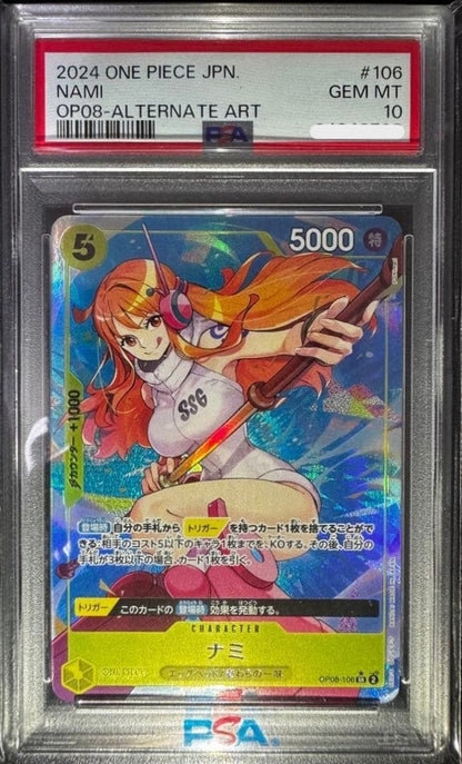 PSA 10 Nami OP08106 SRP Alternate Art Two Legends Japanese One Piece Card 0