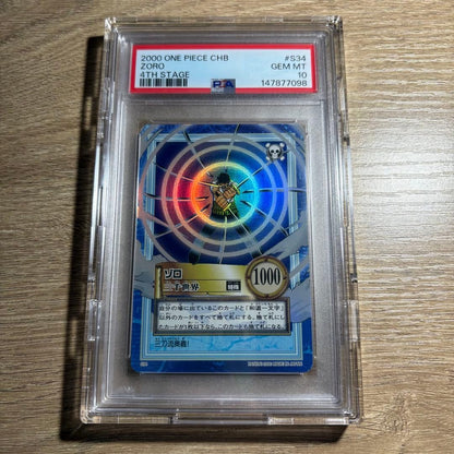 PSA 10 Zoro Sanzen Sekai Holo S34 One Piece Hyper Battle Carddass 2000 JP1