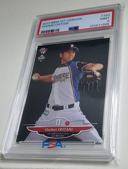 PSA 9 2013 BBM 1st Version Shohei Ohtani Rookie RC Red Wing #183 Silver Foil3