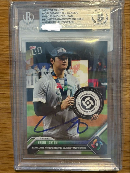 Shohei Ohtani 2023 Topps Now WBC-73 BAS Auto Witnessed MVP Japan1