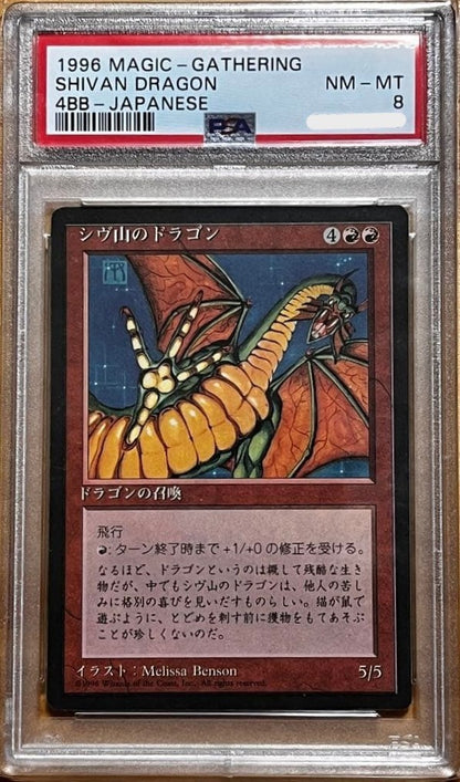 PSA8 MTG FBB Japanese Shivan Dragon Foreign Black Border 4th Edition GEM MINT1