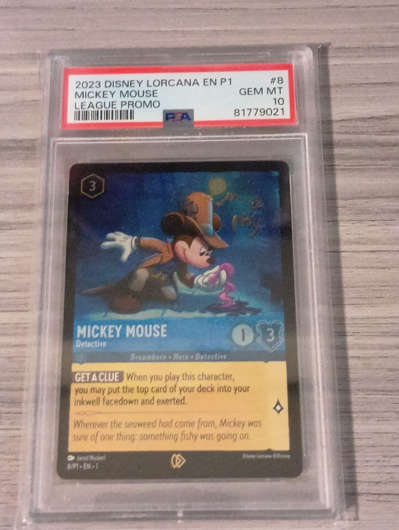 PSA 10 Mickey Mouse Detective League Promo Disney Lorcana Card EN P1 #8 GEM MT1