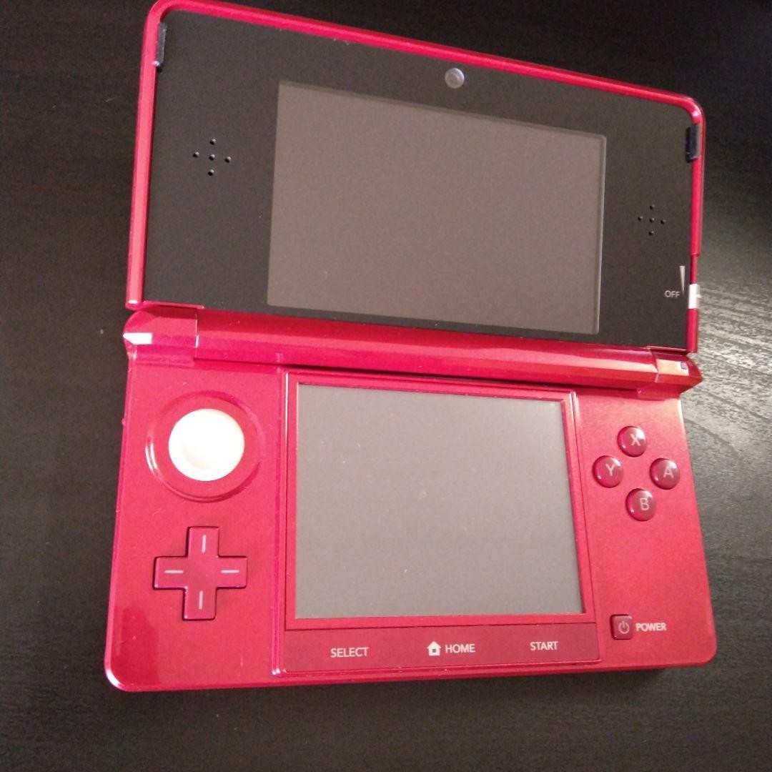 Nintendo 3DS Metallic Red Game Console Stylus Excellent with Charger BOX USED7