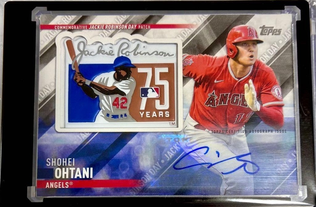 2022 Topps Update Shohei Ohtani Jackie Robinson Day Patch Auto /10 Angels1