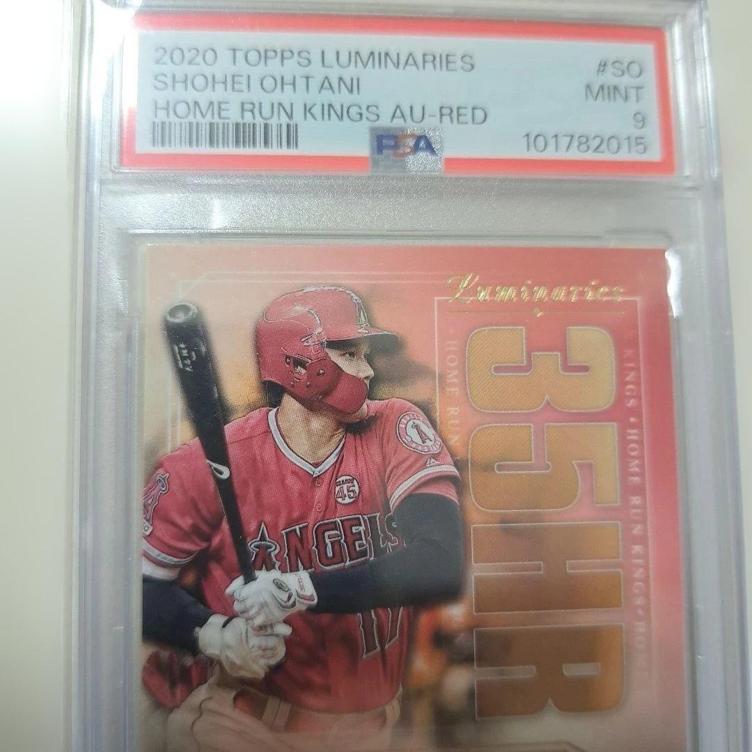 PSA 9 Shohei Ohtani Auto 2020 Topps Luminaries Home Run Kings Red /10 MLB Card2