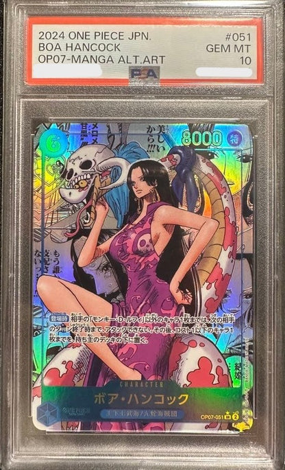 PSA10 ONE PIECE Card OP07-051 Boa Hancock Comic Parallel Manga Alt Art0