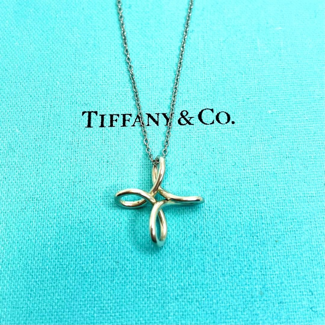 TIFFANY & Co. Infinity Cross Necklace Pendant Silver 925 USED3