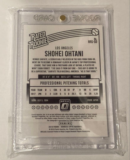 2018 Panini Donruss Optic Shohei Ohtani Rated Rookie Auto RC Autograph Angels7